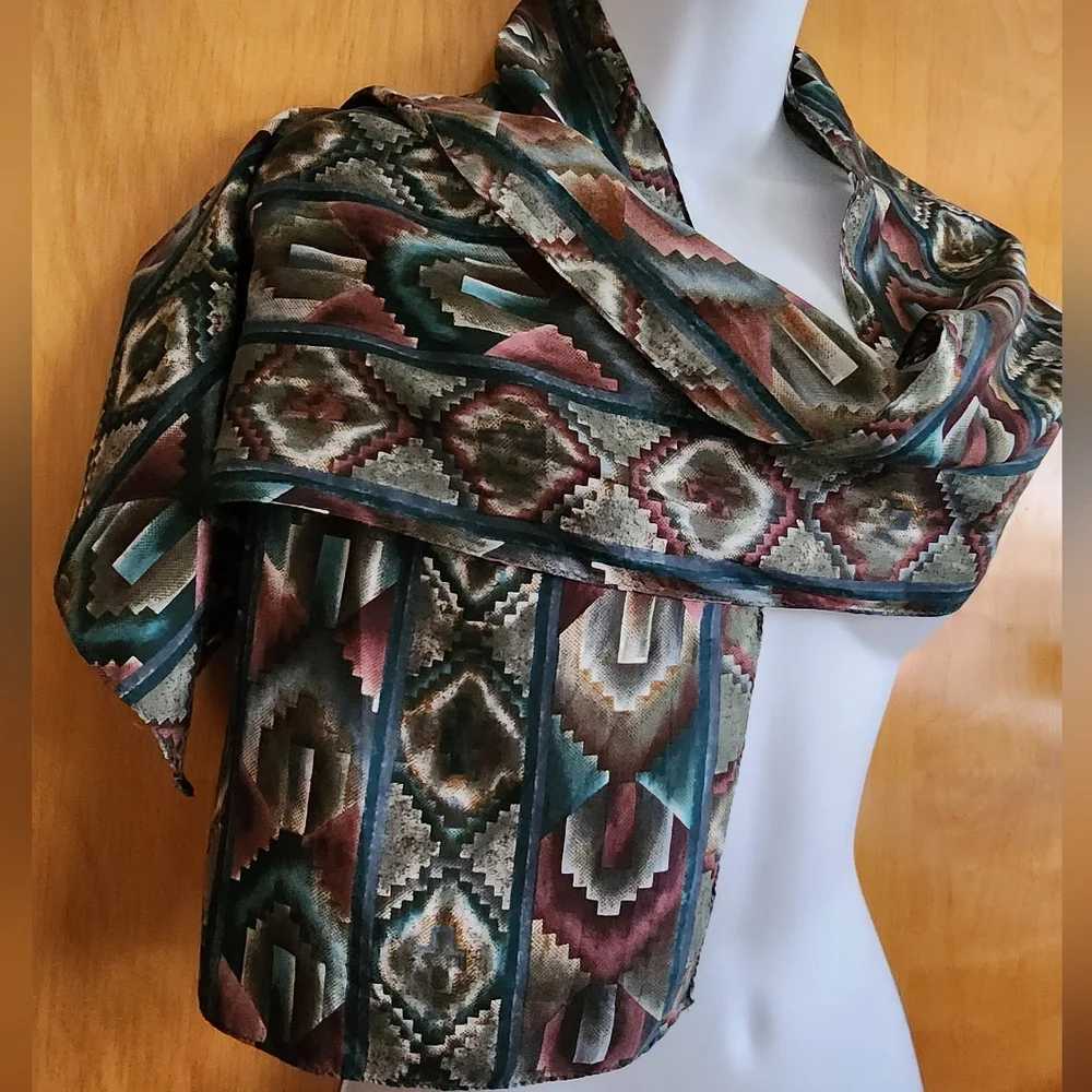 Southwestern Pattern Satin Scarf